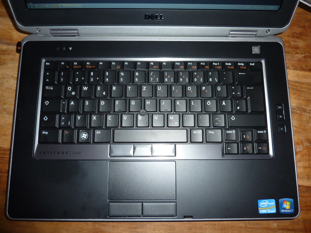 Dell Latitude E6430 - note the fingerprints on the rubberized palm rest