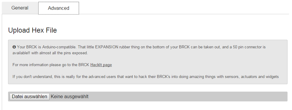Brck HEX File Upload