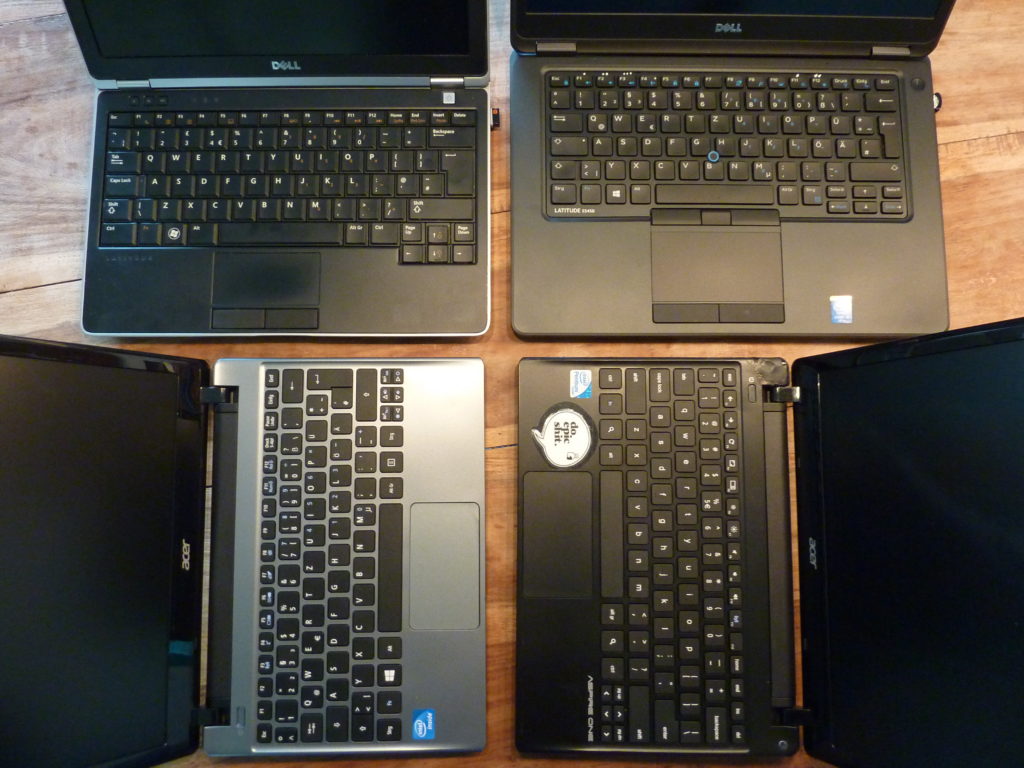 Dell Latitude E6220, Dell Latitude E5450, Acer Aspire One 756, Acer Chromebook C710